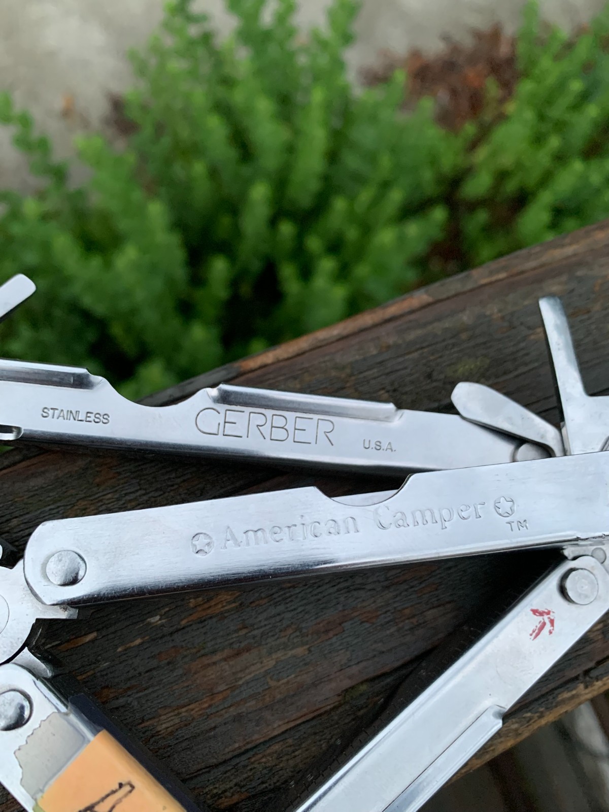 Vtg 90s Gerber MPT #5 & American Camper Multitools, Stainless Steel, 4.5″ & 4″