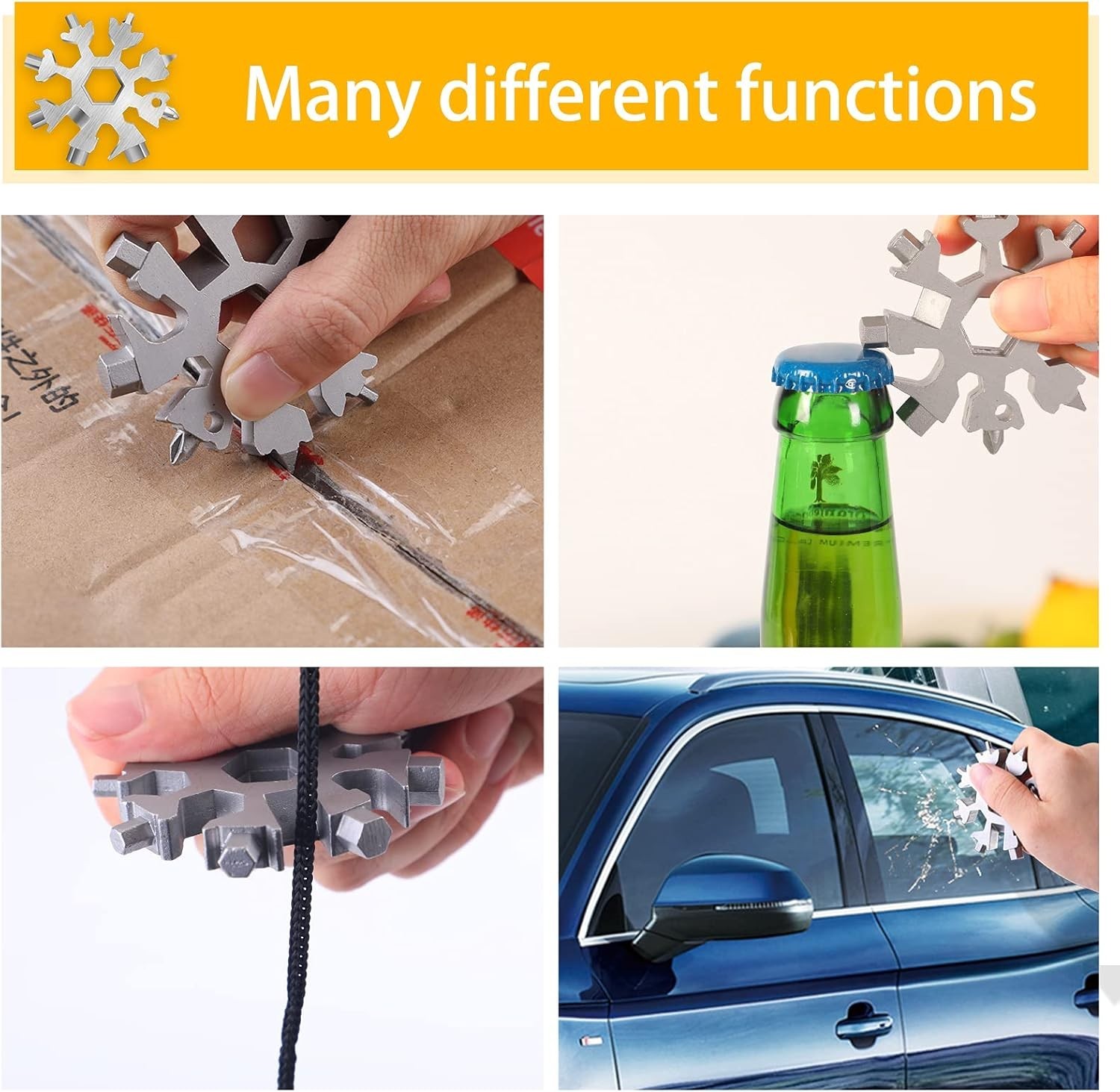 Versatile Snowflake Multi-tool 18 Functions – Ideal for Outdoors & Everyday Use