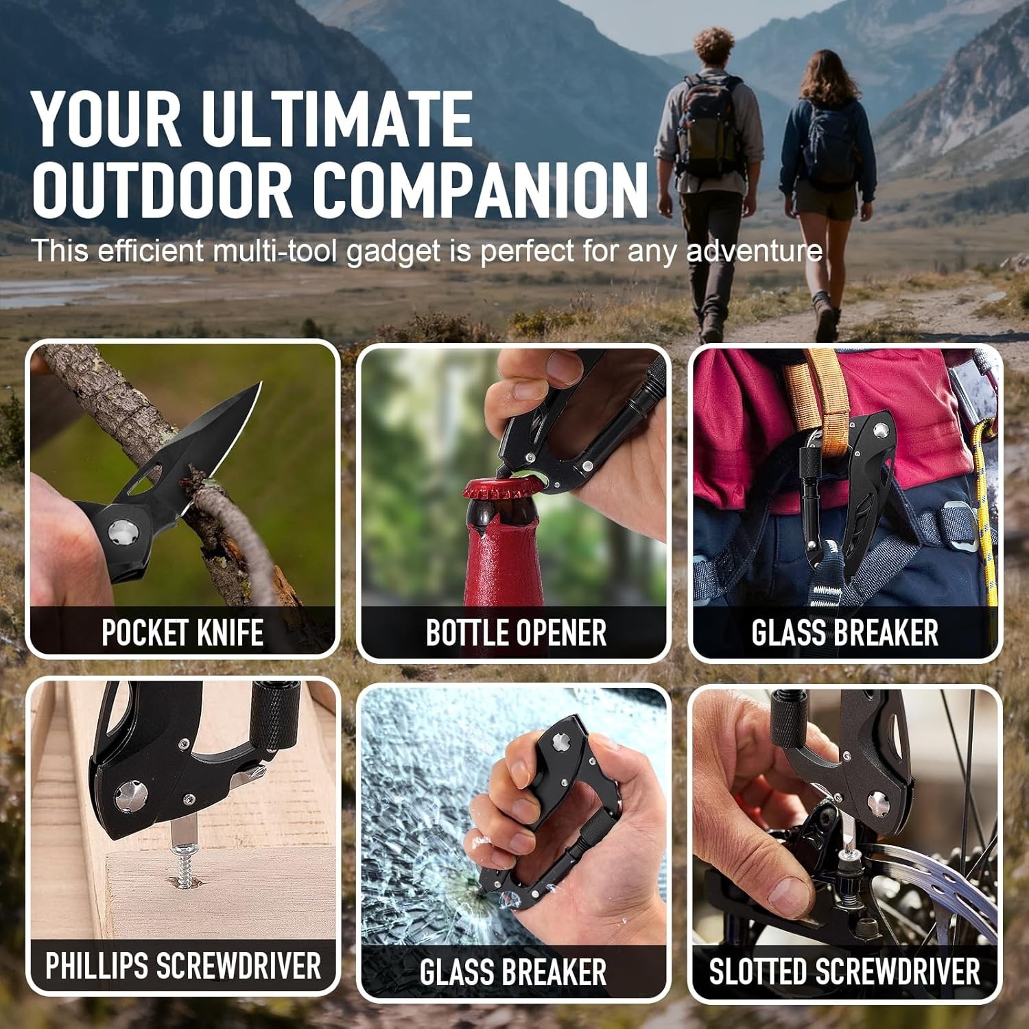 Stylish Multitool Carabiner with Knife and Glass Breaker for Special Occasions