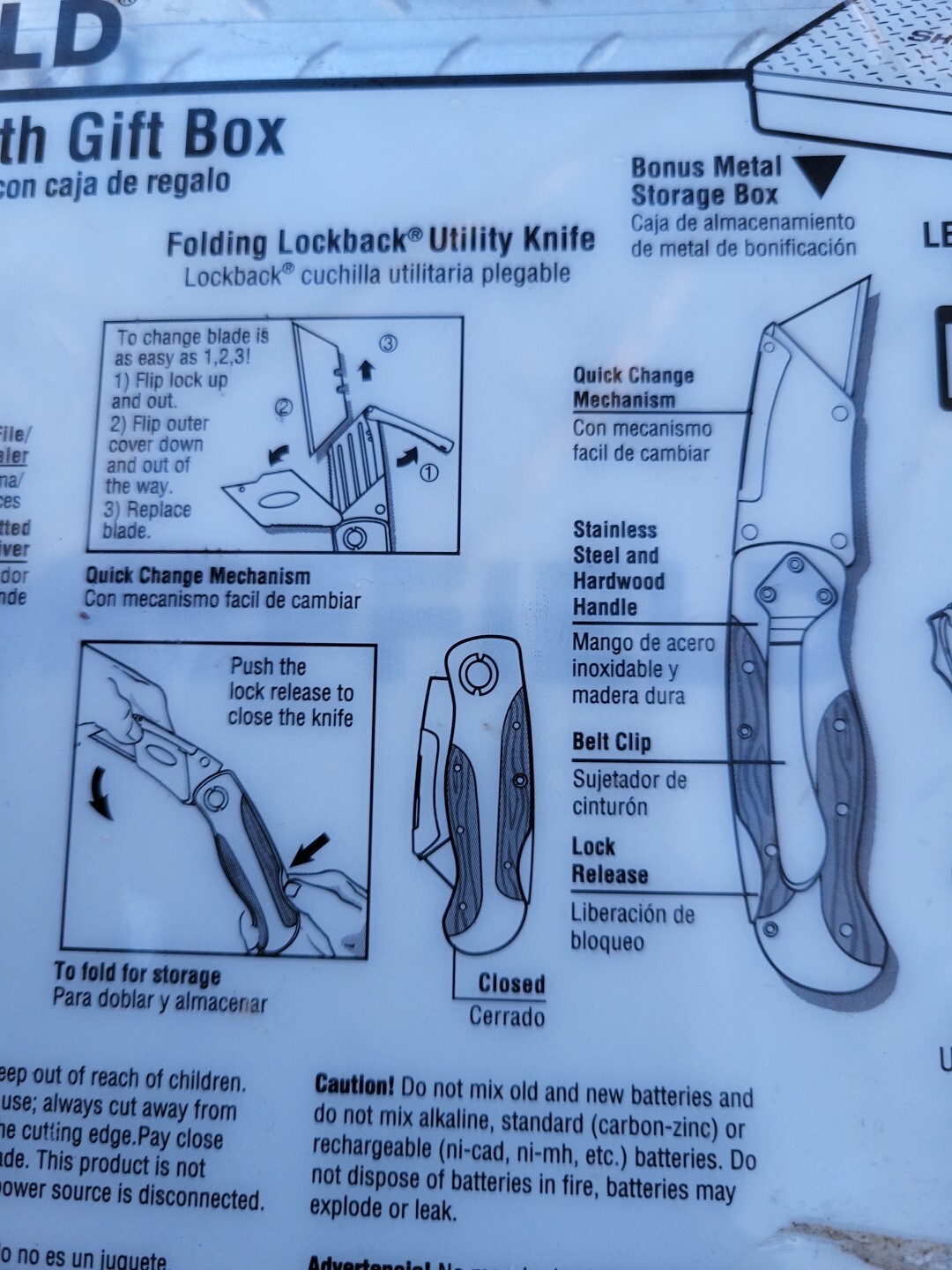 Sheffield 3 Pc Tool Set With Gift Box Multi Tool Utility Knife Flashlight New