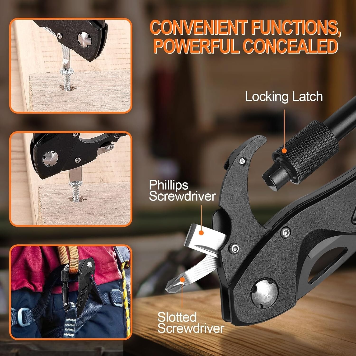 Multitool Carabiner Best Dad Ever Gift 6in1 Knife Opener Survival Gear