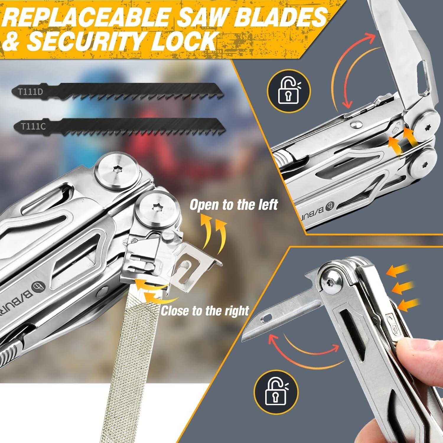 Multitool Pliers, Stainless Steel Multi Tool Pliers with Replaceable Wire Cut…