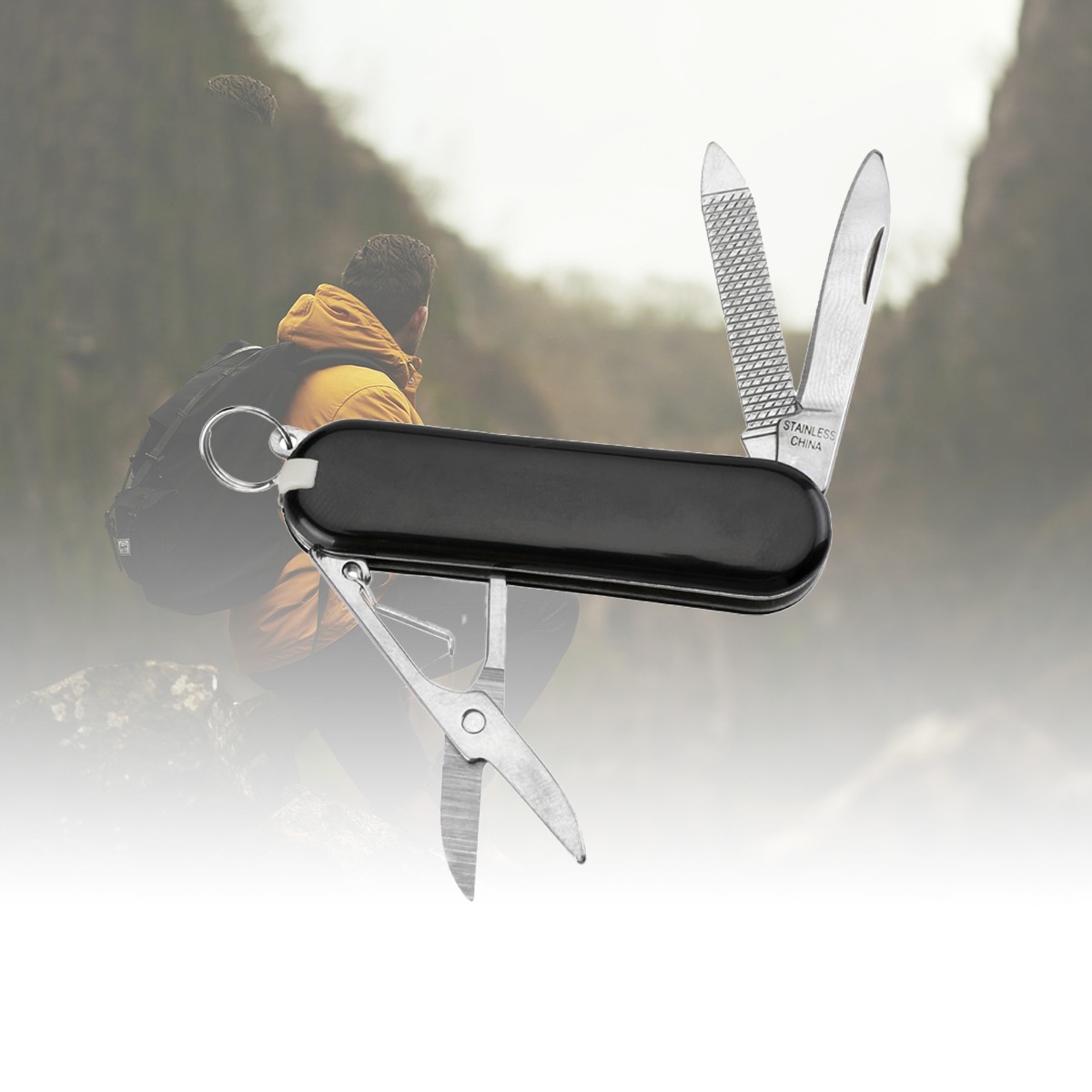 2PCS 3in1 Army Knife Mens Pocket Knife Small Foldable Camping Mini Survival Tool