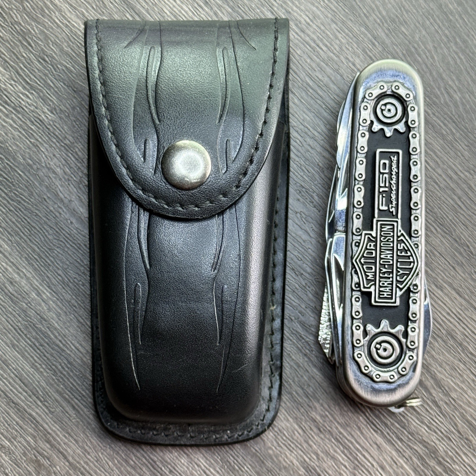 Harley Davidson Multitool Ford Harley-Davidson™ F-150 Knife with Leather Sheath
