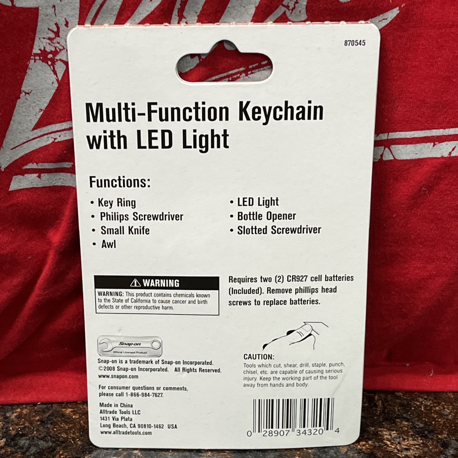 NEW Snap-On BLUE Multi-Function Keychain w/Light Knife Screwdriver 870545 (LOOK)