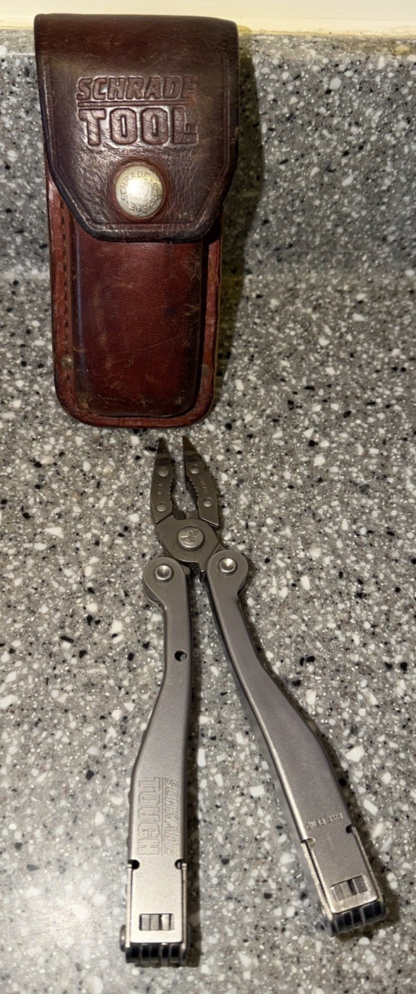 Schrade Tough-Tool Multi-Tool Pliers Knife with Leather Sheath USA