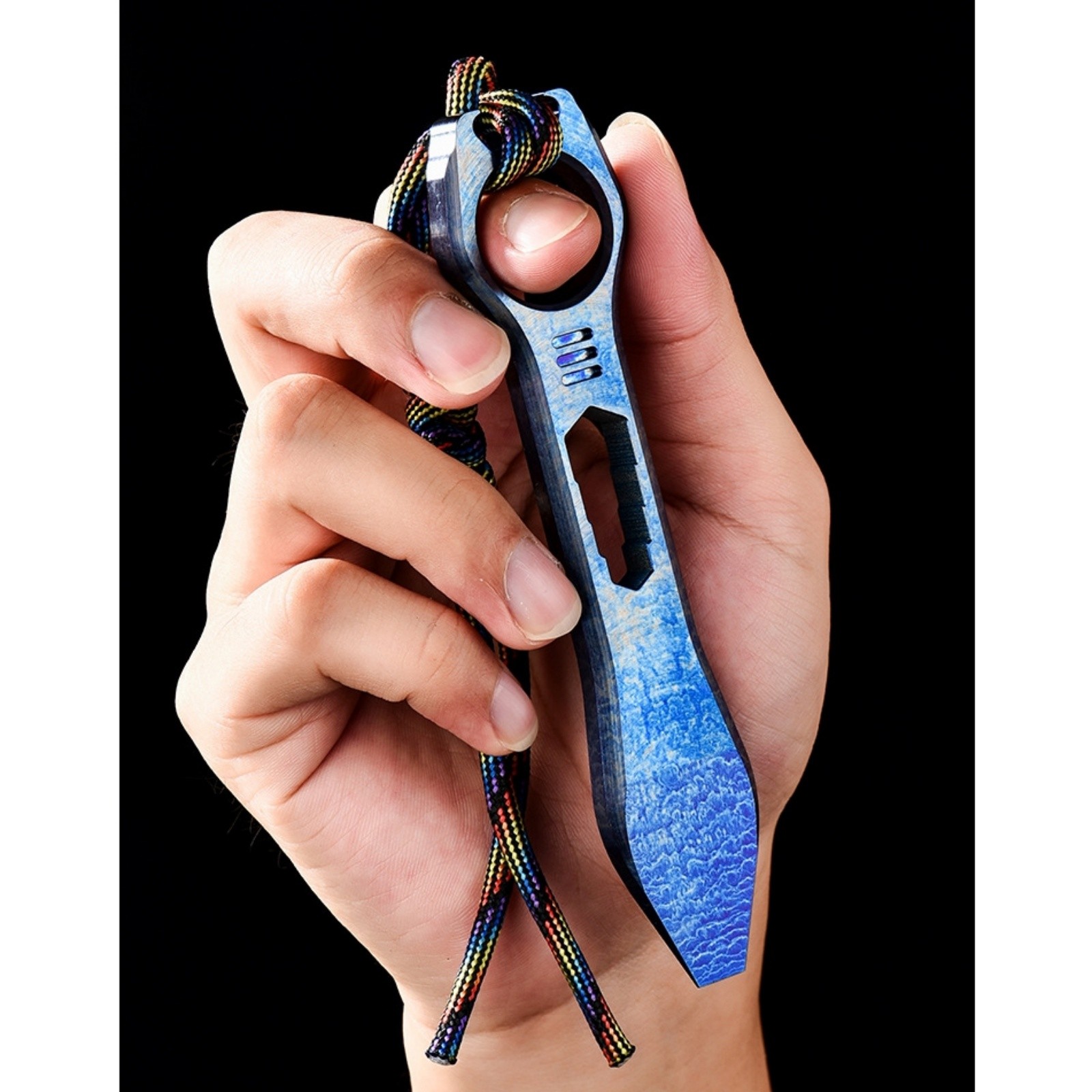Titanium Alloy EDC Pry Bar Multi-Tool Wrench Bottle Opener Keychain Waterproof