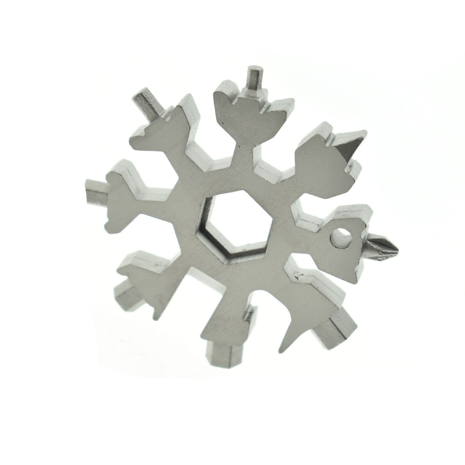 18-in-1 Stainless Steel Snowflake Keychain Multi-Tool Screwdriver Bottle Opener