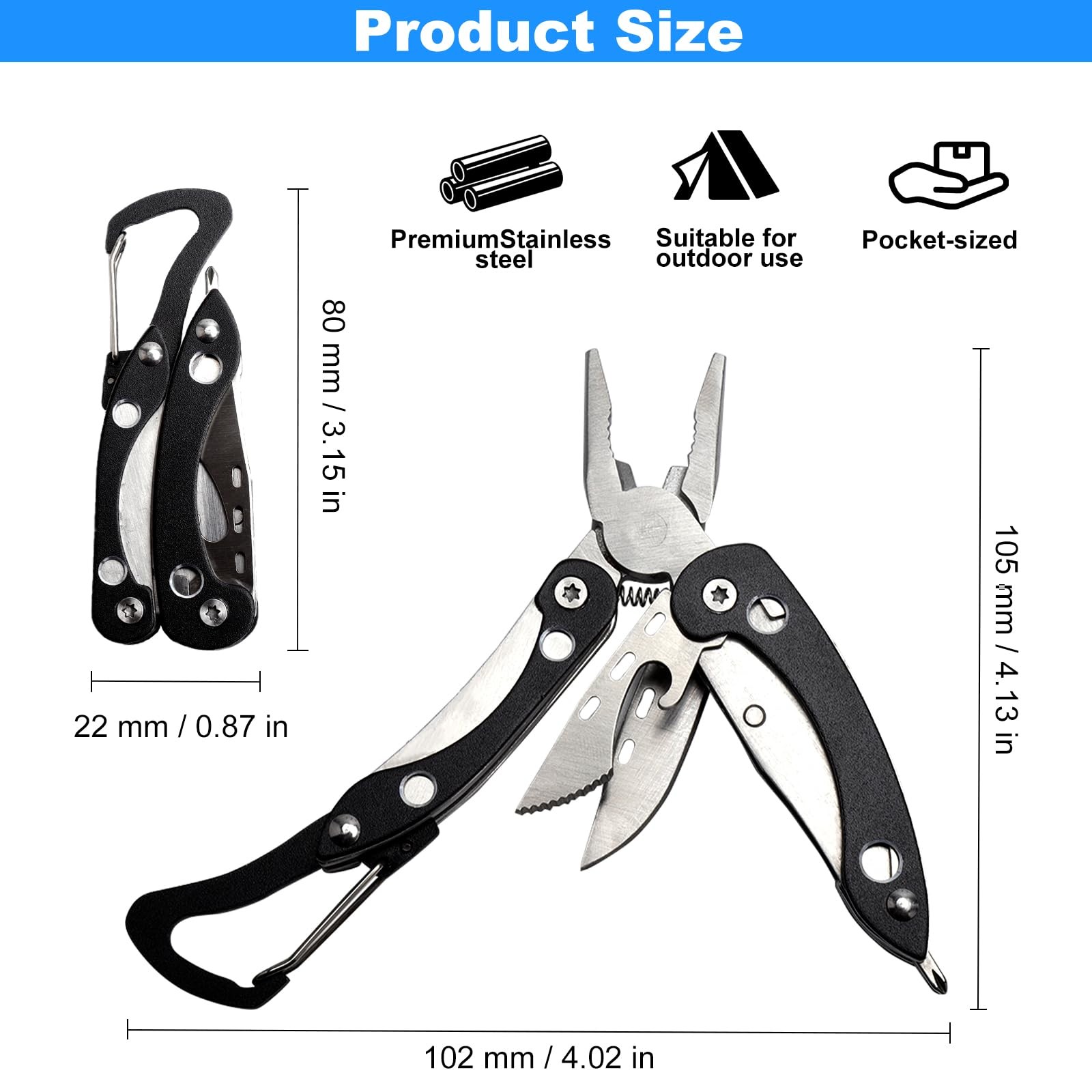 Multi Function Pliers, 9in1 Mini Multitool, Gifts for Men MultiTool with…