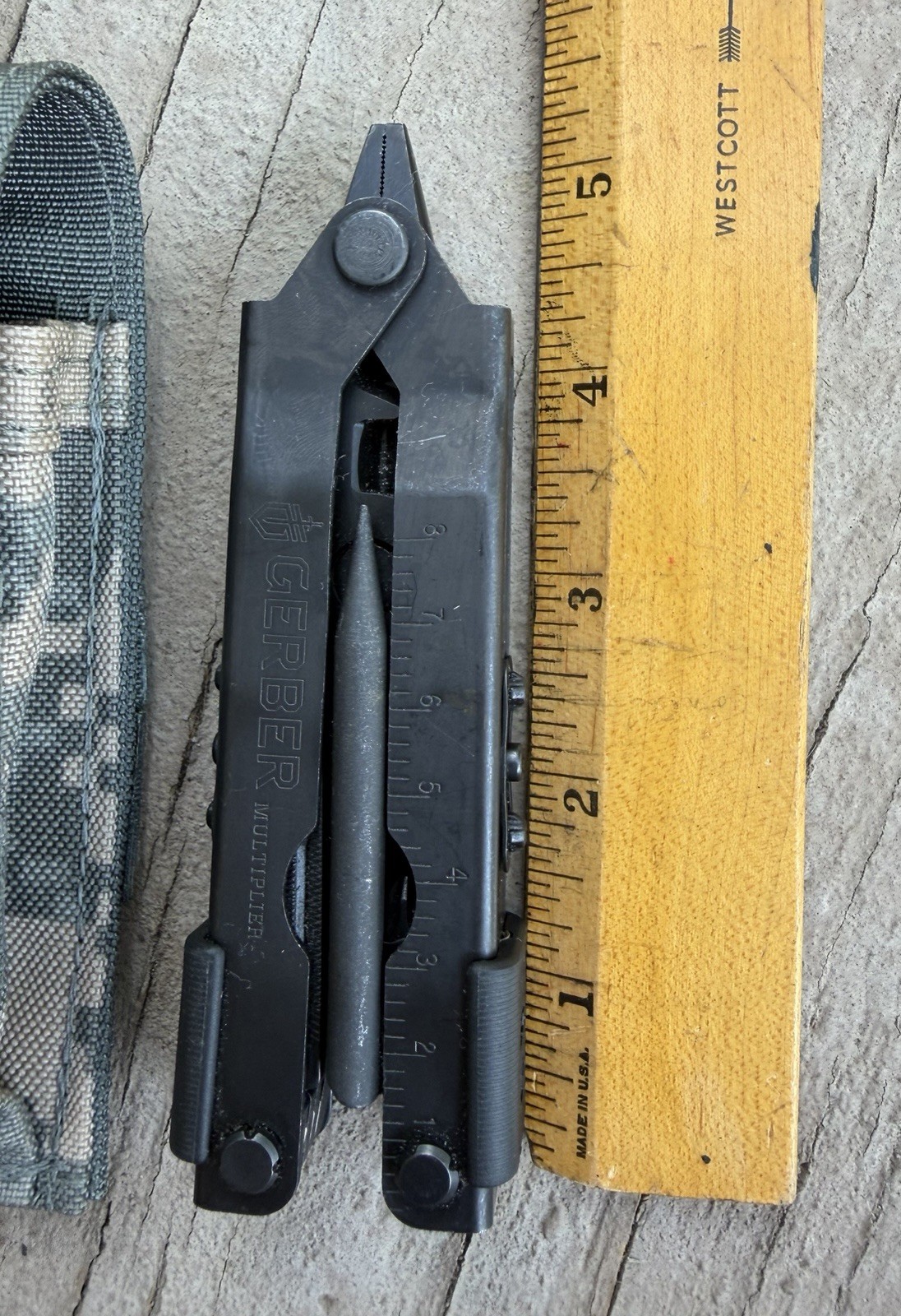GERBER DET MULTIPLIER CAMPING BLACK OXIDE NEEDLE NOSE MULTI TOOL KNIFE W/SHEATH