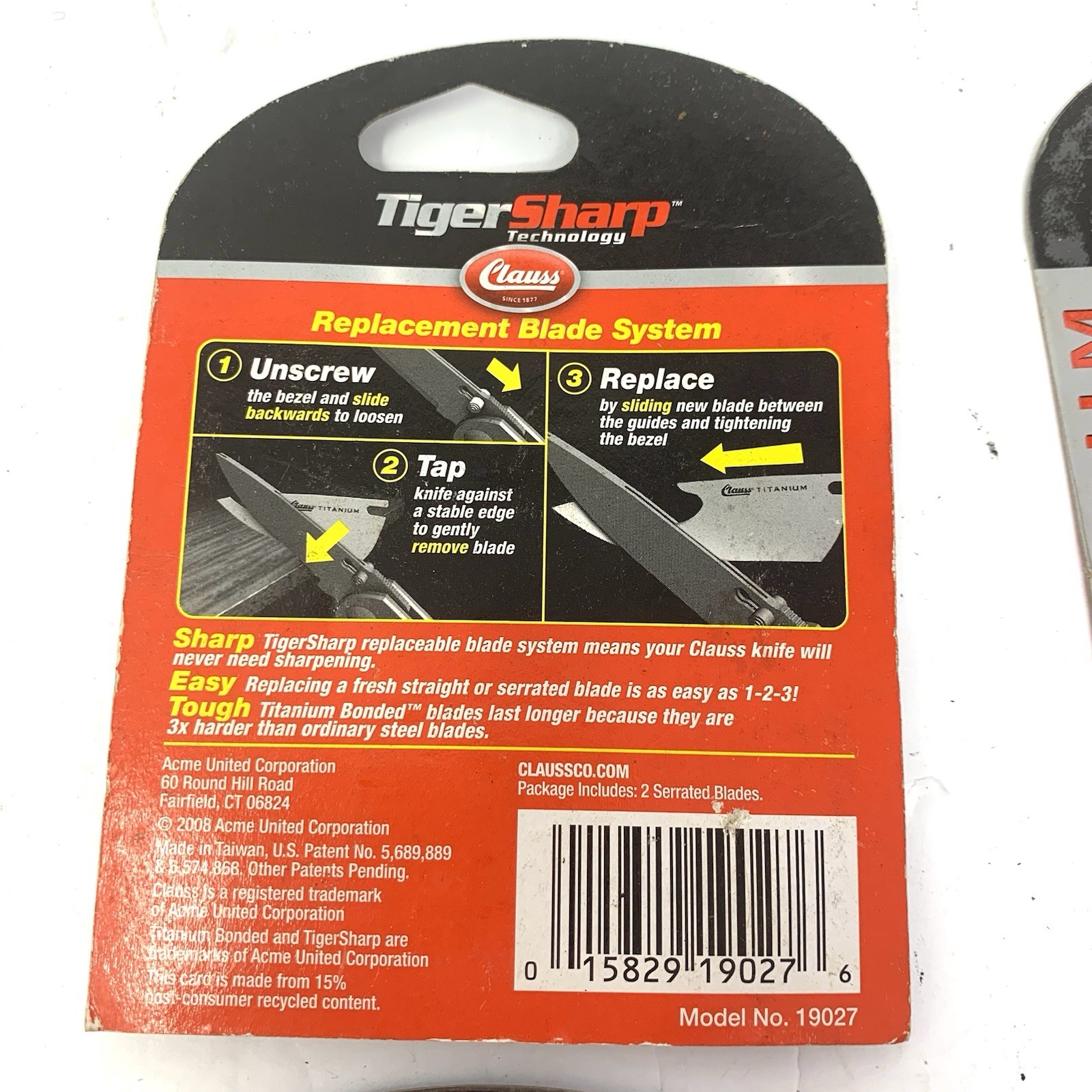 Camillus Tiger Sharp 19027 Replacement Titanium Blades 4 Packs Of 2 New