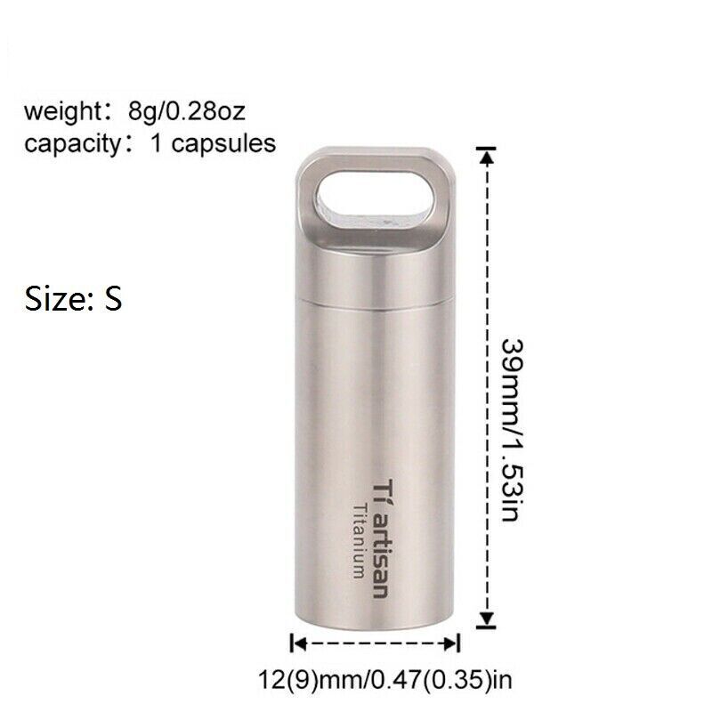 EDC Pure Titanium Pill Container Waterproof Pill Holder Organizer Case Gift