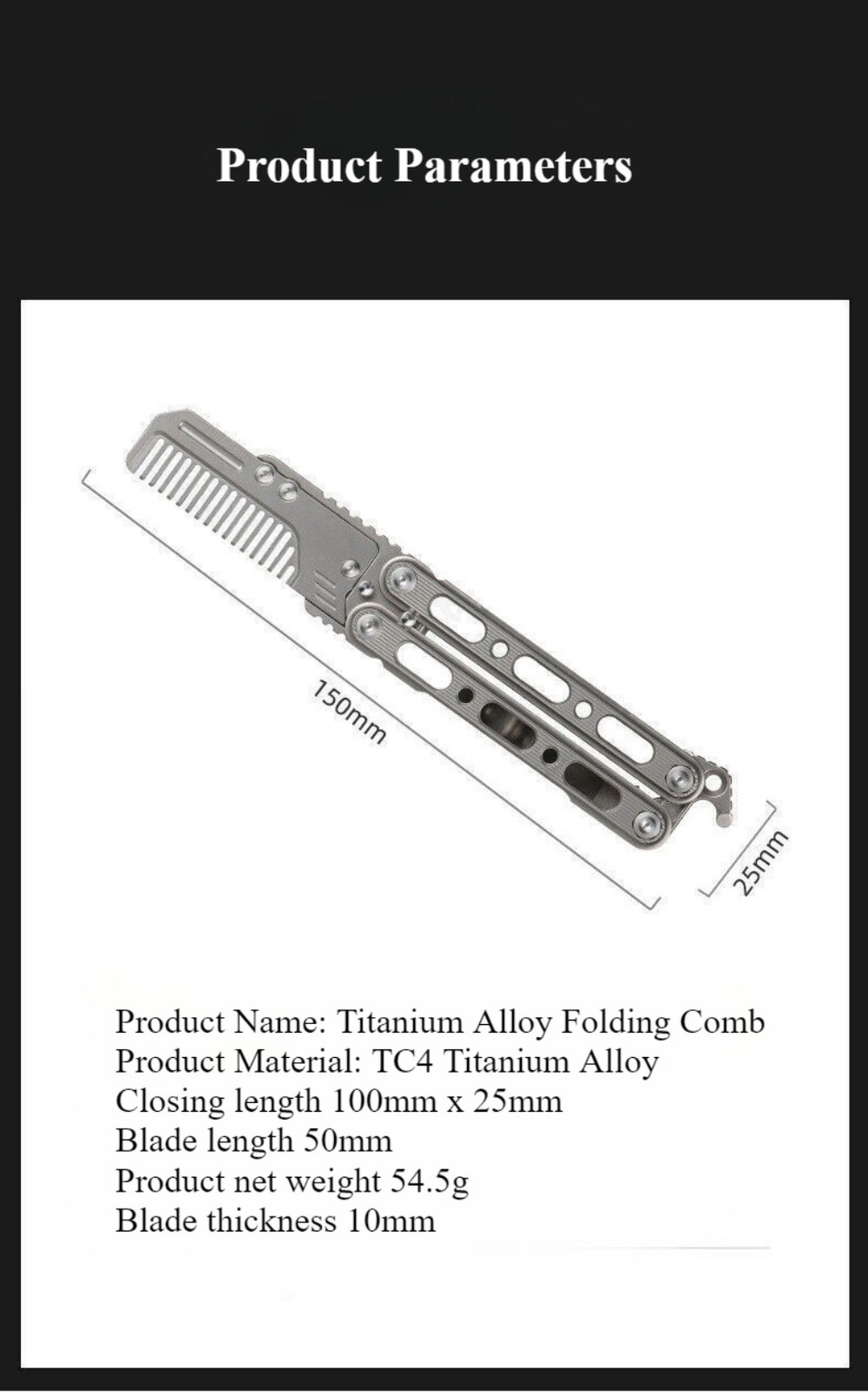 EDC Titanium Alloy Comb Utility Opener Portable Outdoor Multi-funtion Tool
