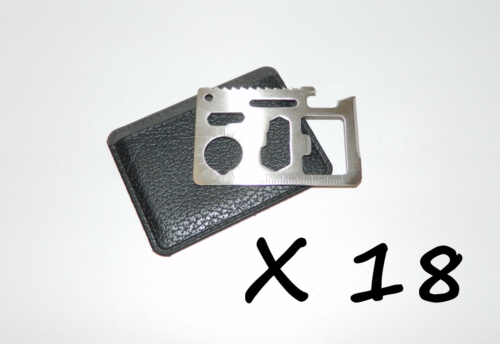 18 X Outdoor Emergency Survival Compact Thin Strong Multi Tool Card With Case