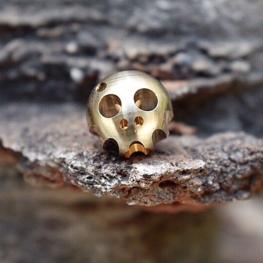 Brass Skull Rope Knife Pendant EDC Multi Tool DIY Accessory