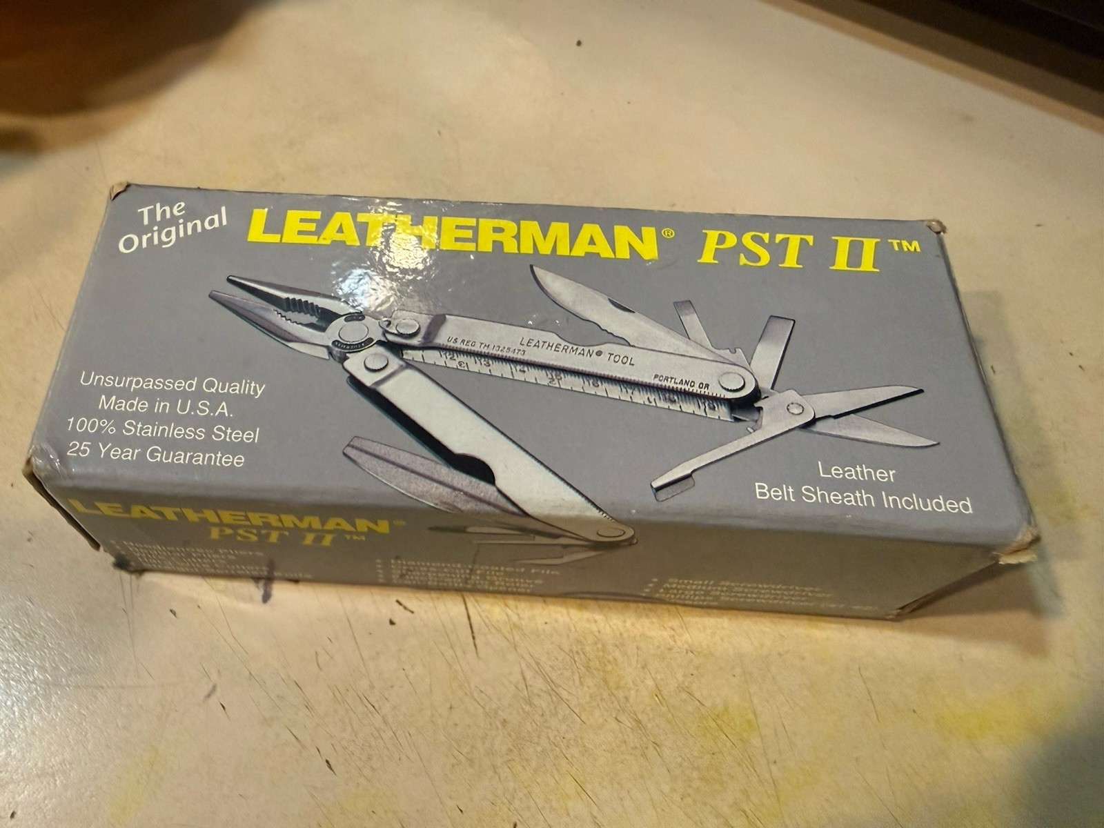 Leatherman PST 2 Multi Tool! 03/98 date stamped, leather sheath, papers box NOS!