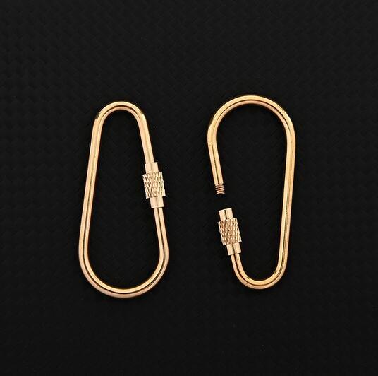 5PCS Mini Brass O Shape Ring EDC Screw Lock Carabiner Backpack Hook Keychain