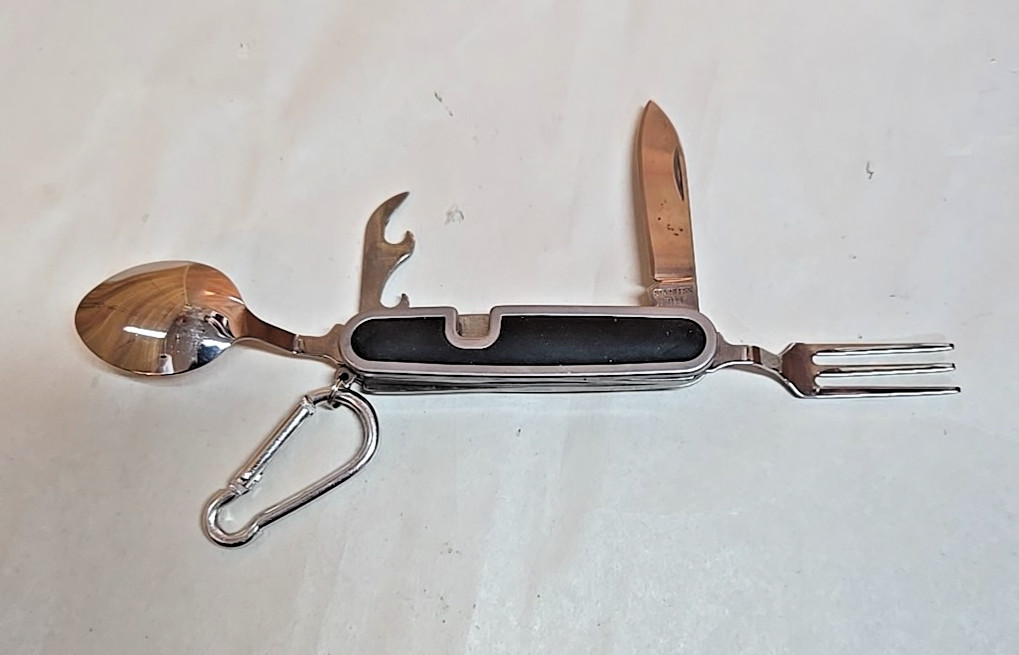 Camper’s Knife; Fork, Spoon, Knife, Bottle Opener