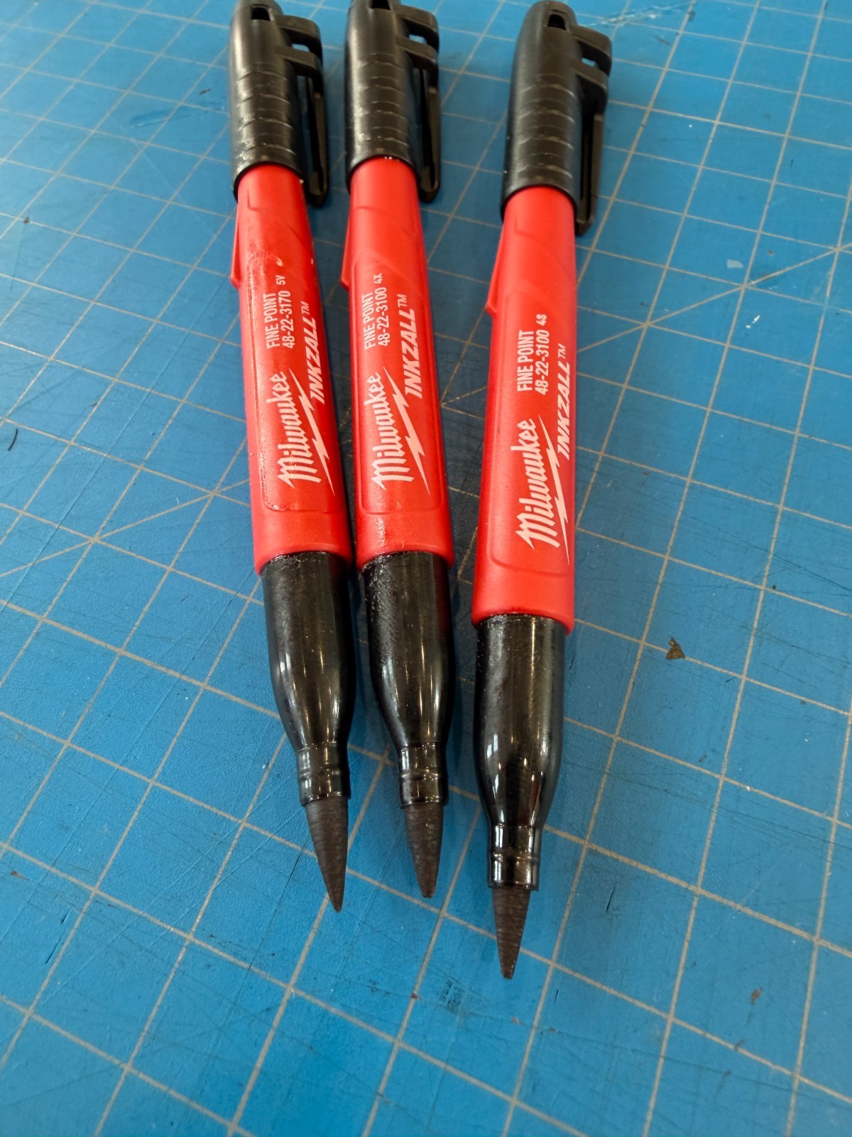 3 Tactical Milwaukee / Sharpie pens with G10 point EDC NON Metallic