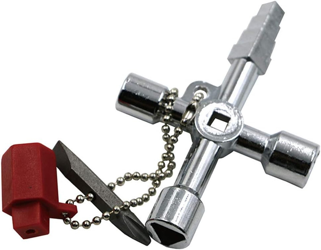 4 in 1 Universal Cross Triangle/Square/Round Key, 4 Ways Multifunction Alloy Key