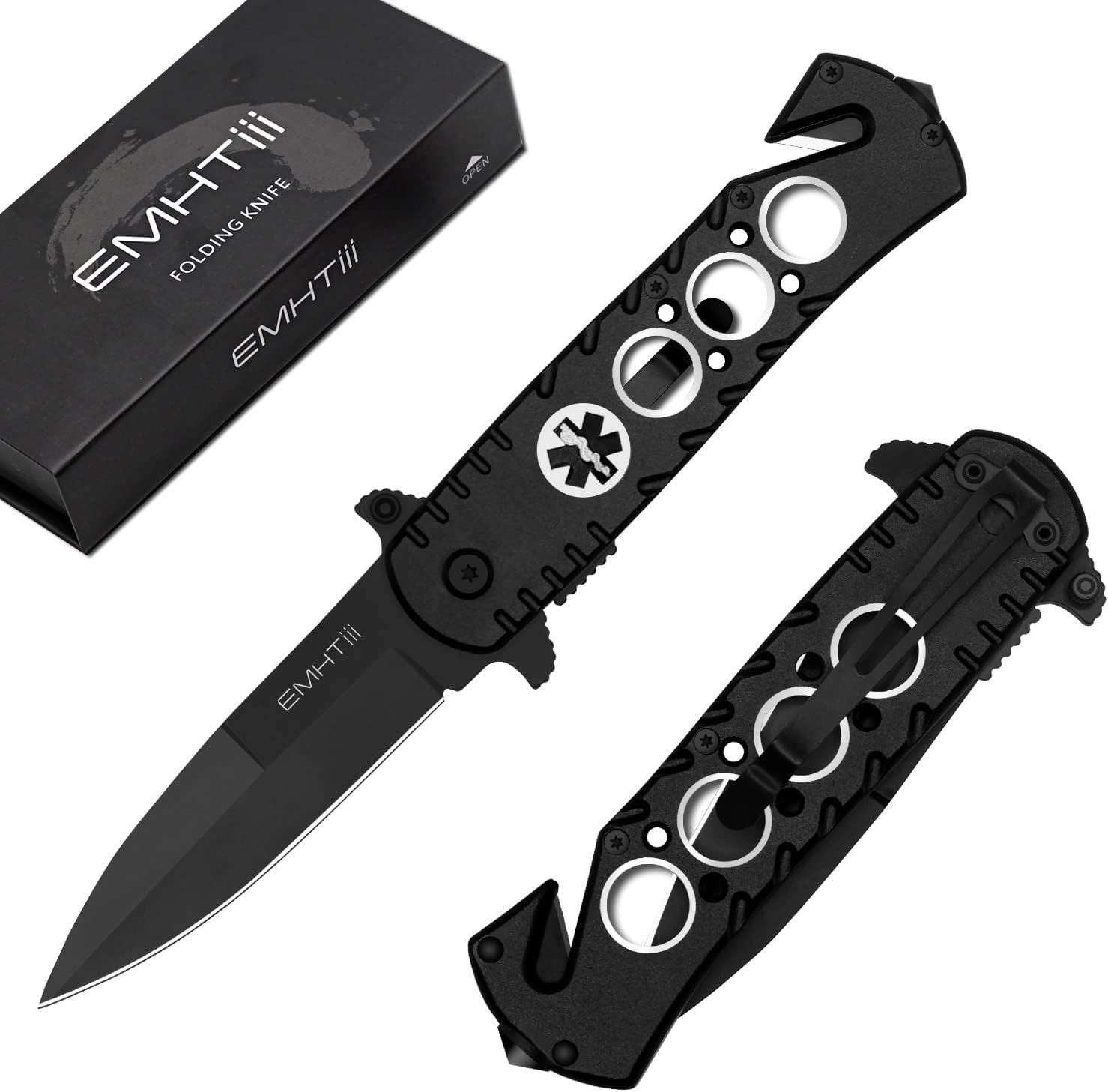 EMHTiii Pocket Folding Knife for Men – Women Multitool Camping EDC Knives with C
