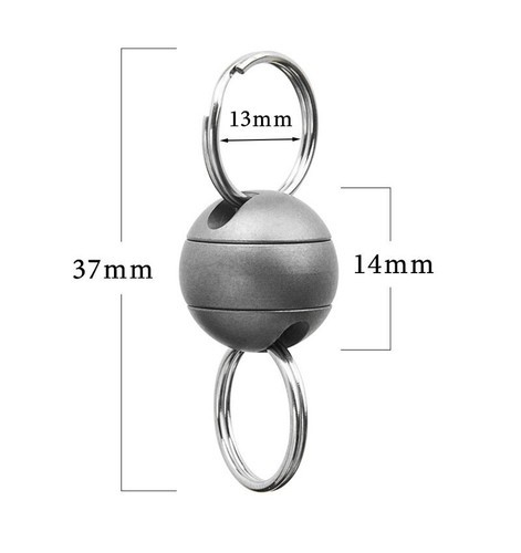EDC 360 Degree Rotation Titanium Alloy Gimbal Keychain w Key Ring Car Keychain