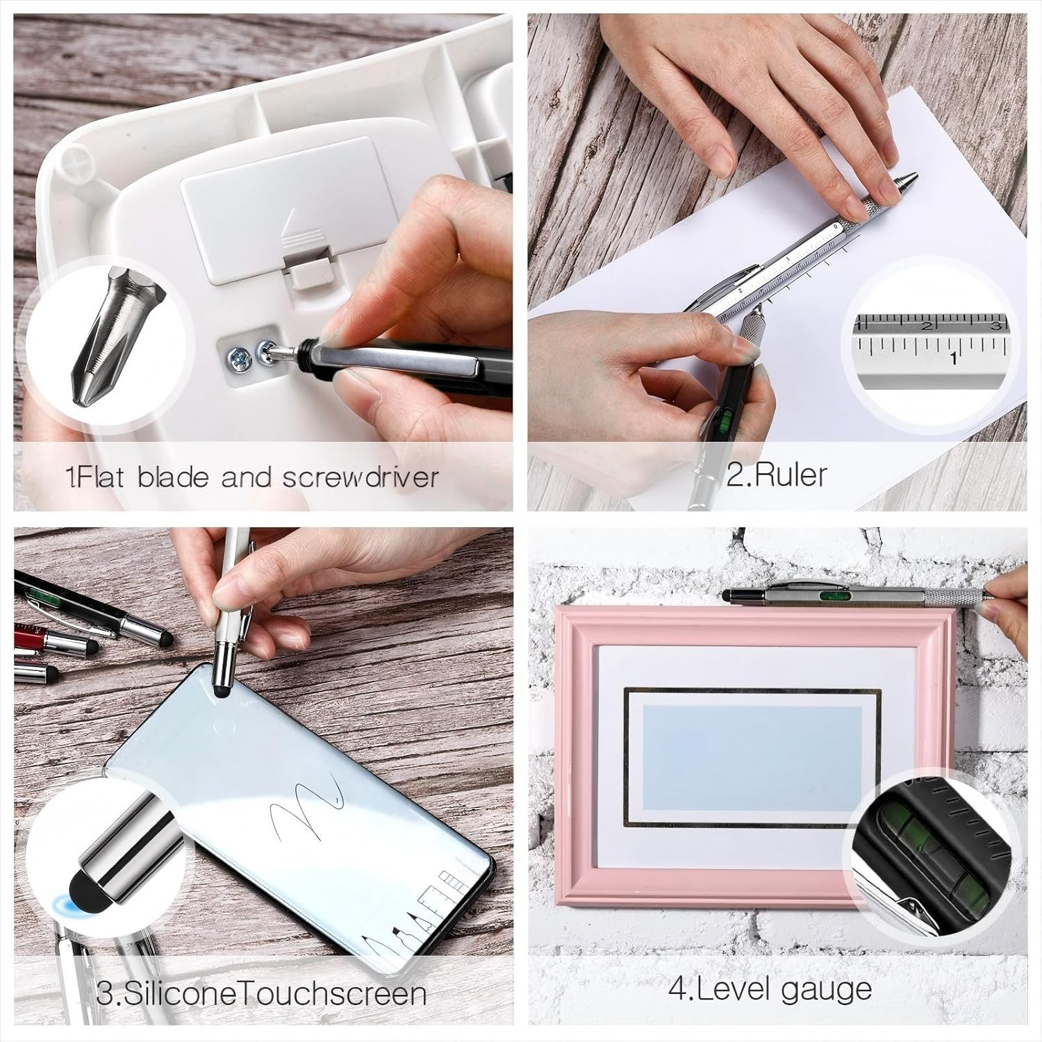 8 Pieces Gift Pen for Men 6 in 1 Multitool Tech Tool Pen Screwdriver Pen with