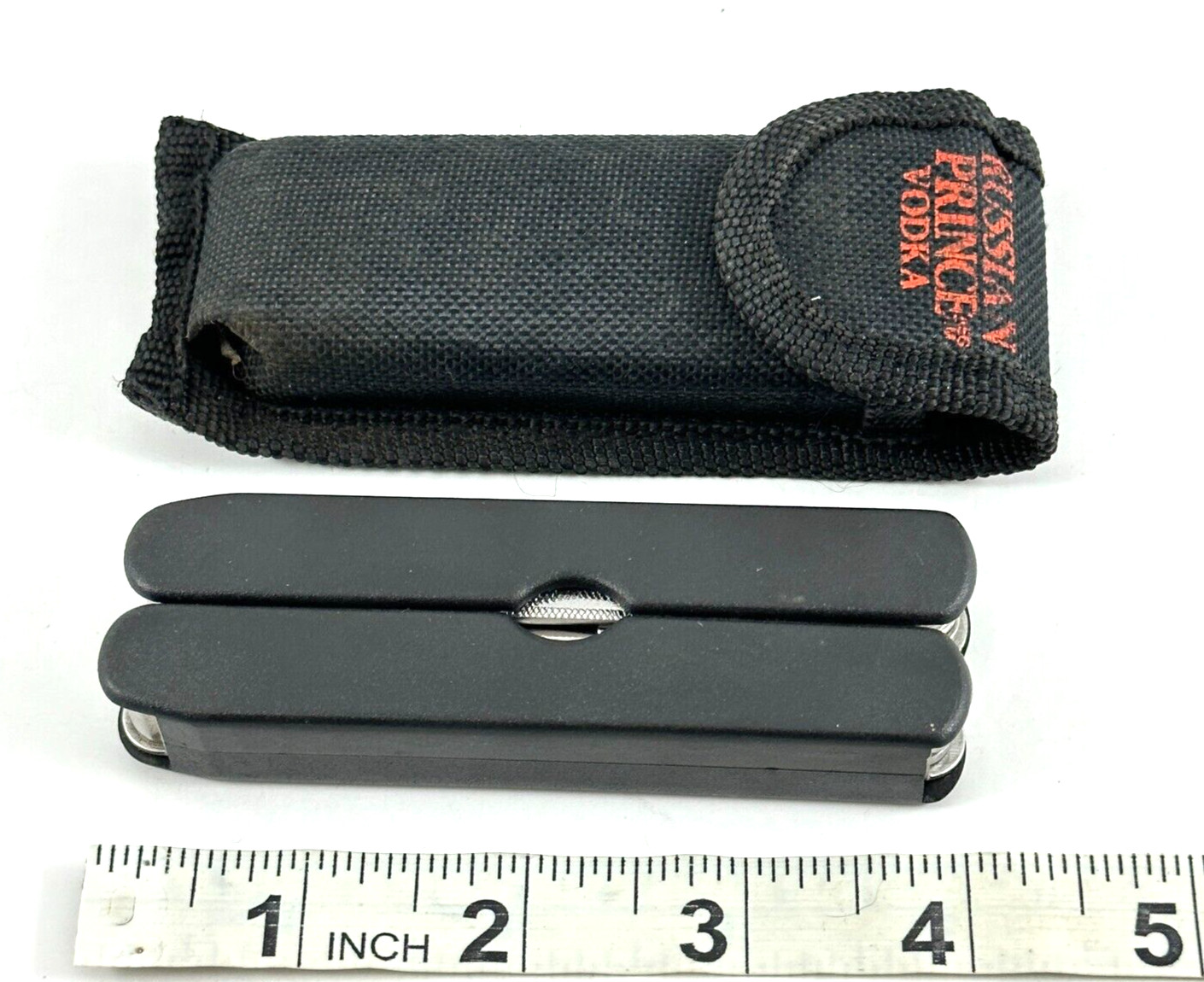 Russian Prince Vodka Multi Function Pliers Multiple Tools in One Black Belt Case
