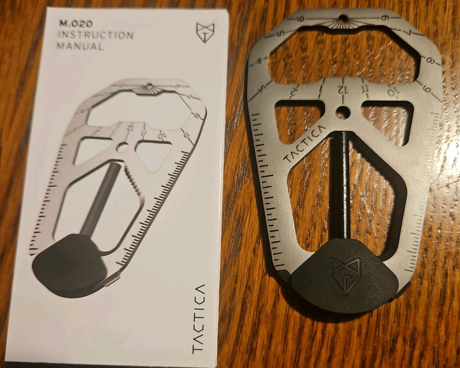 TACTICA M020 Camping Tool Card Black with Ferro Rod Titanium Multi Tool Outdoor