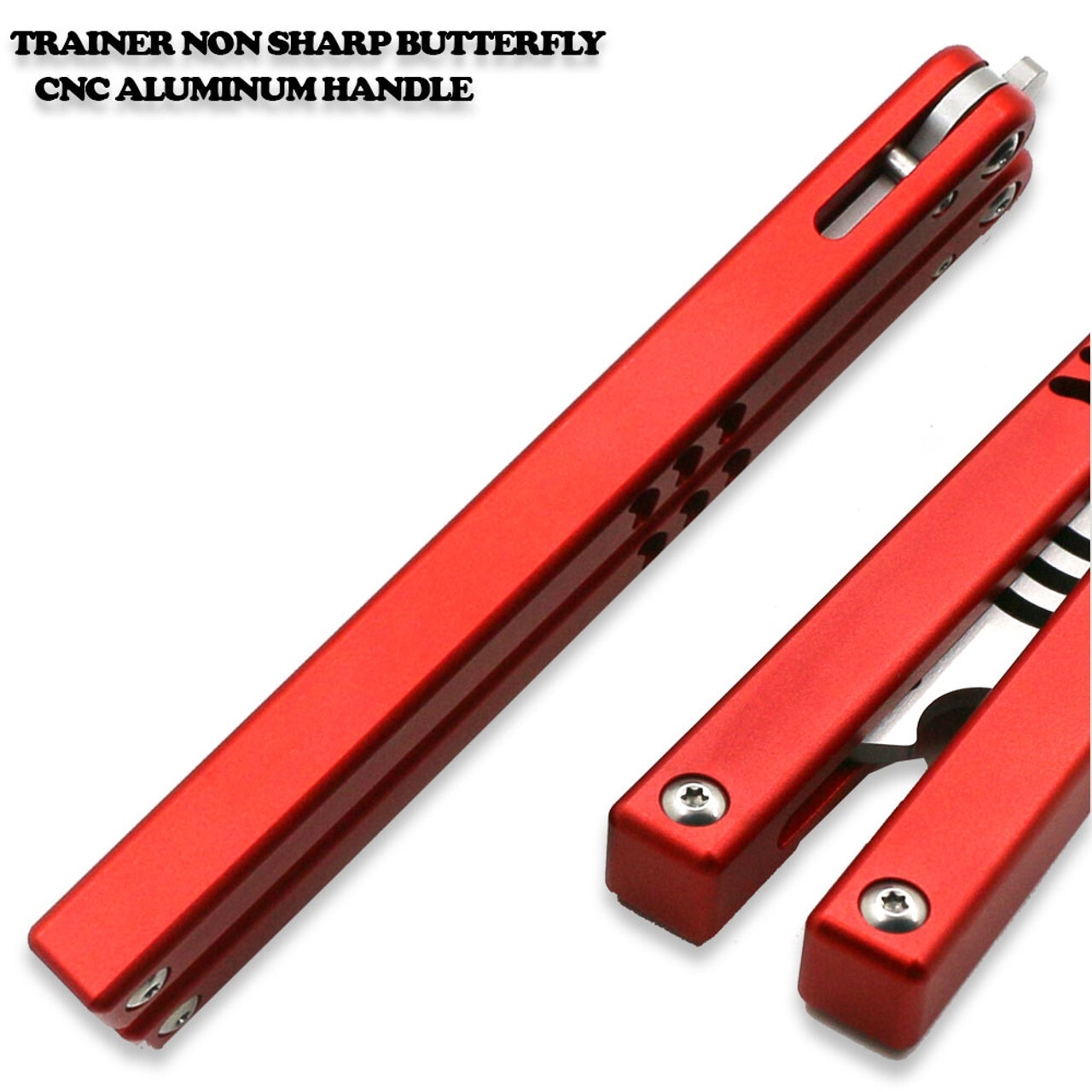 CNC Shark Model Non-Sharp Professional Trainer – Butterfly Red Handle