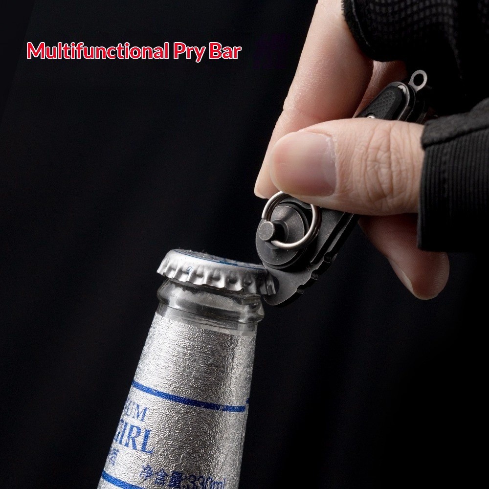 Mini Titanium alloy zipper EDC tool keychain survival Pry bar