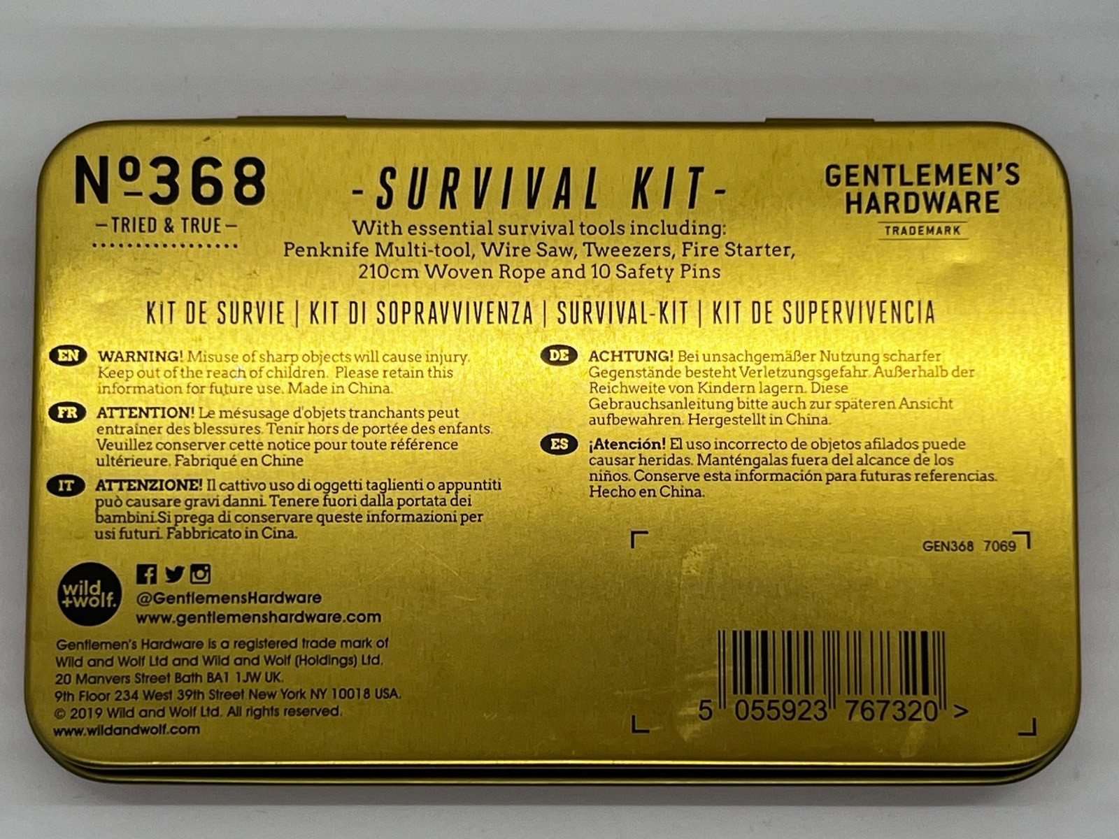 Gentlemen’s Hardware Great Outdoors Hiking Camping Survival Kit++ Brand New++