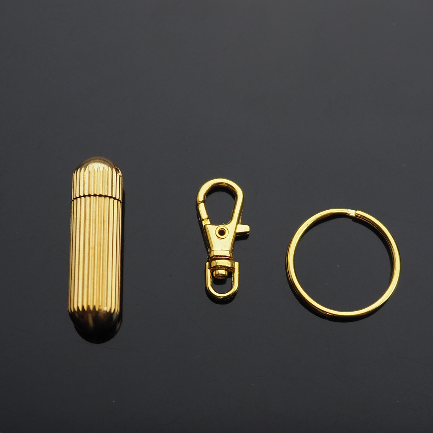 Mini Zipper Pull Brass Capsule Box Cutter Knife Pocket Keychain Key Ring Clip
