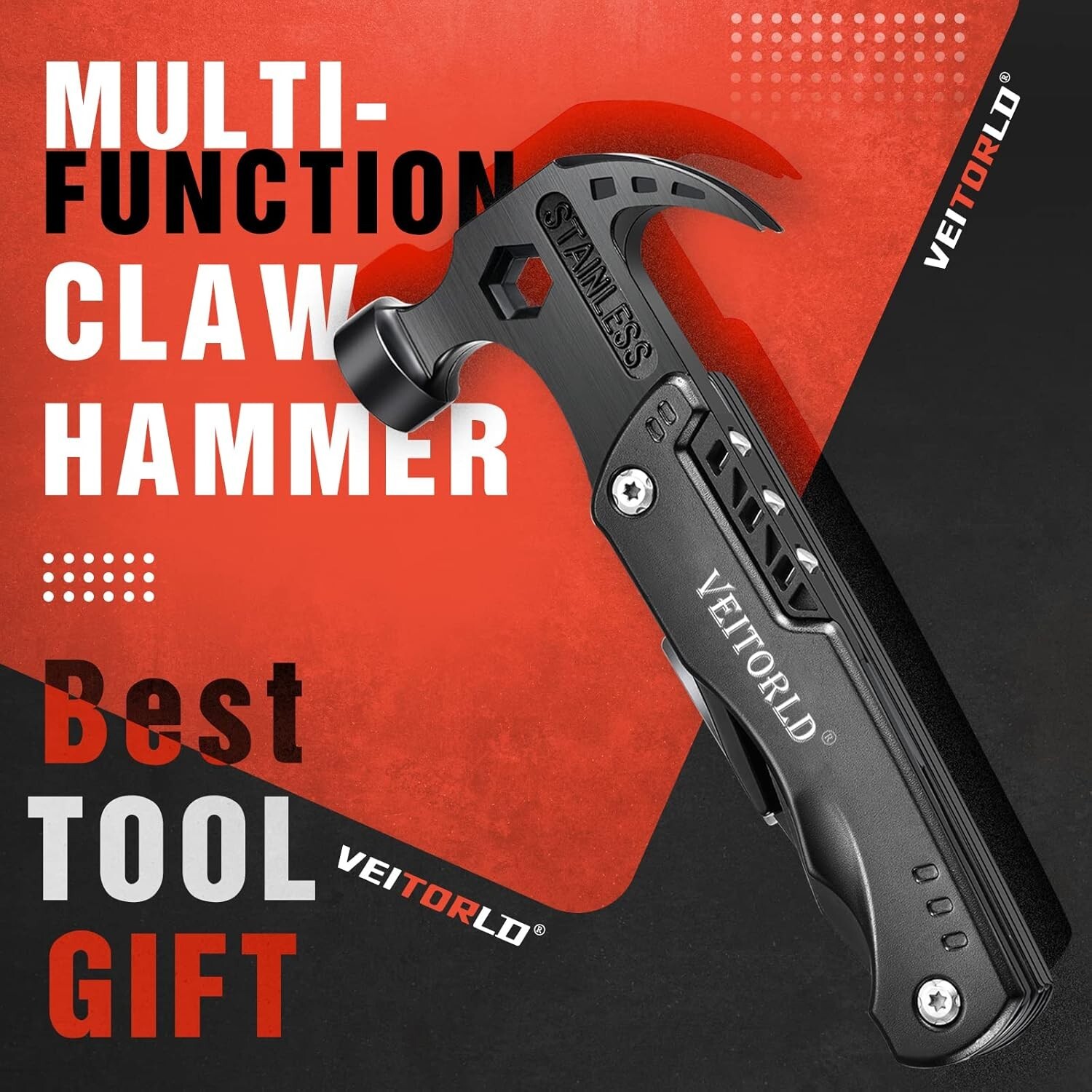 14-in-1 Stainless Steel Multitool Hammer – Unique Valentine’s Day Gift for Him