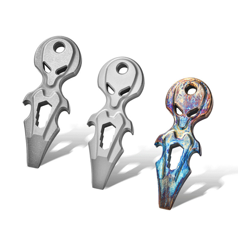 1PC Titanium Skull Multi-Tool Pry Bar Crowbar Bottle Opener Pocket Outdoor EDC