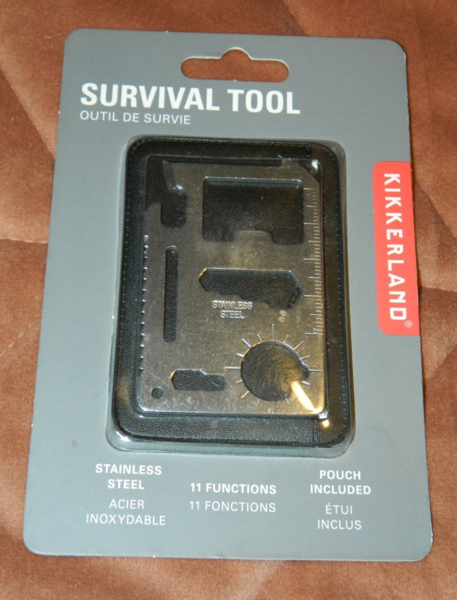 New KIKKERLAND SURVIVAL TOOL 11 Functions Stainless Steel with Pouch