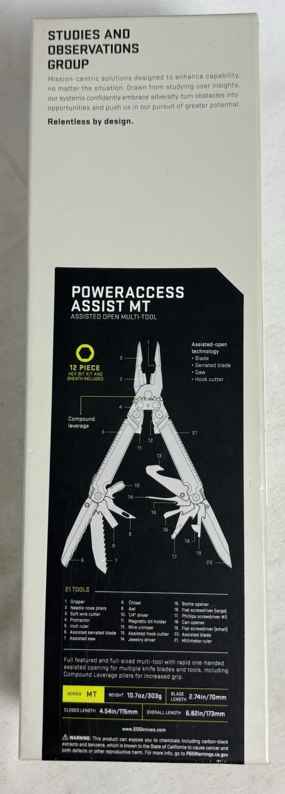 SOG PA3001-CP Power Access Assist Multi-Tool, Stone Washed