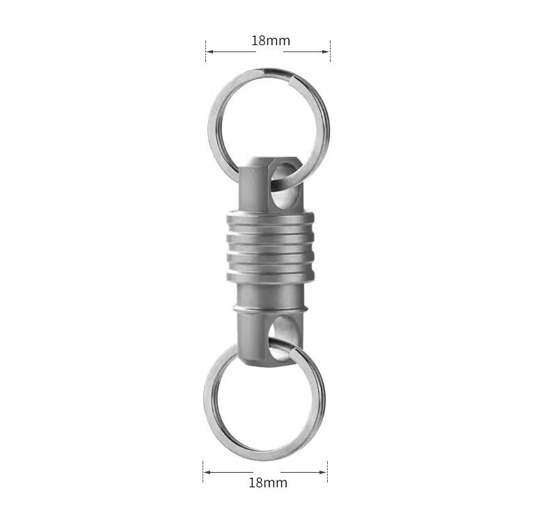 360 Degree Rotation Titanium Alloy Gimbal Keychain w/ Ring Car Keychain EDC Tool