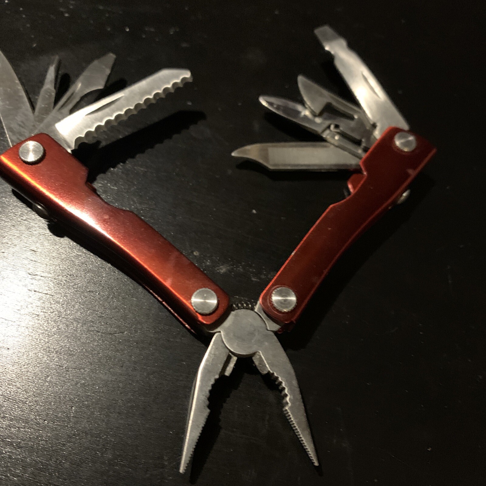 Vintage Micro Extreme Pro Series Multi-tool Red Stainless Steel Titanium Tool