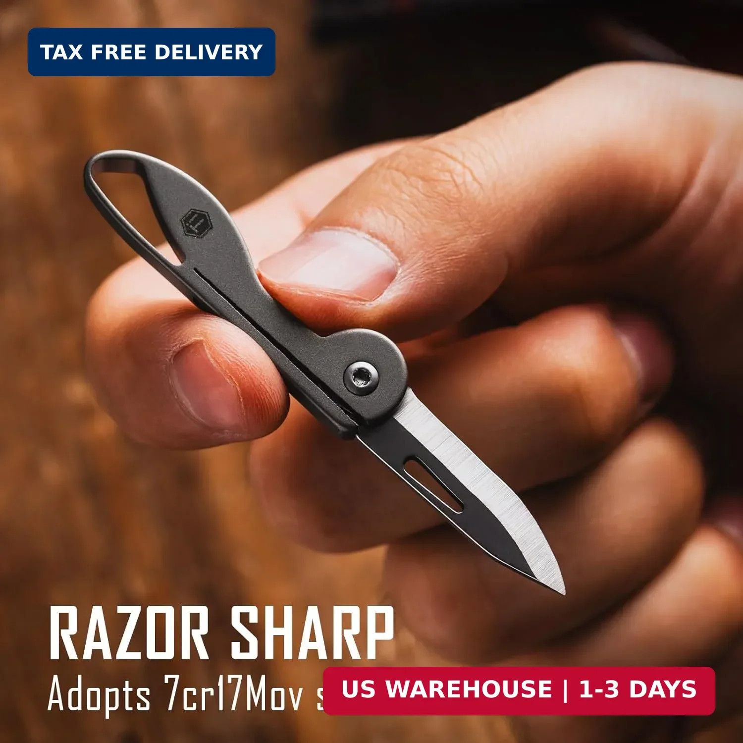 KeyUnity KK05 Mini Titanium Pocket Knife for Everyday Carry- Razor Sharp Folding