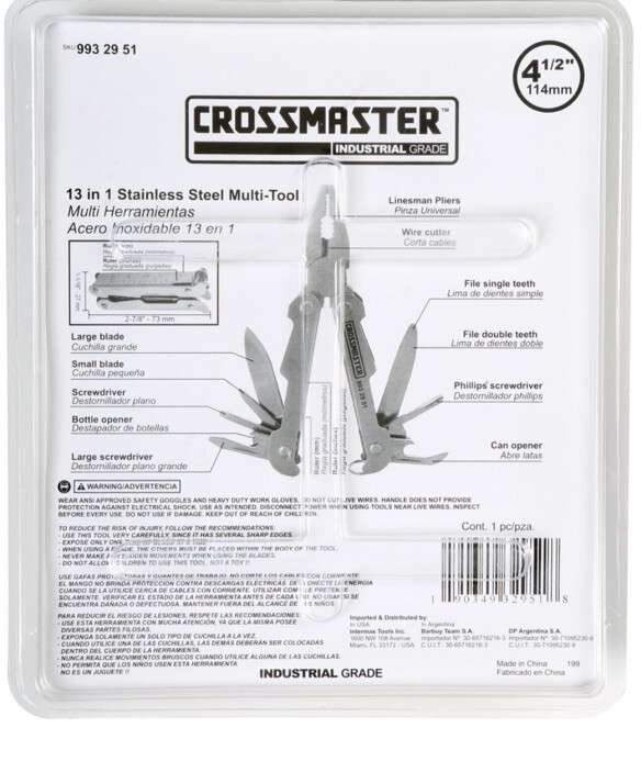 CrossMaster-13 in 1 Stainless Steel Multi-Tool Pocket Size Industrial Grade NIP