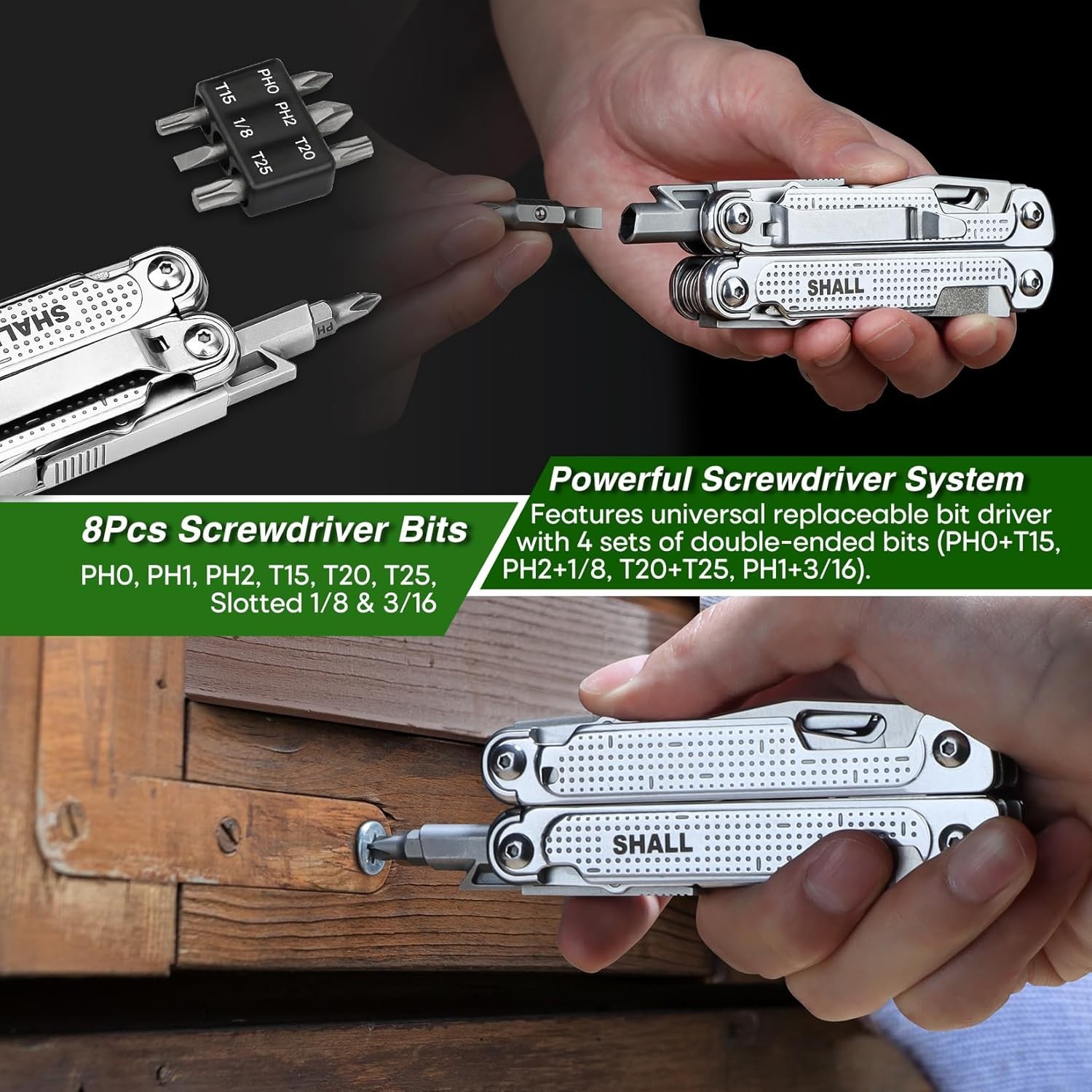 SHALL 18in1 Multitool Pliers,Multi Tool,Stainless Steel Multi-tool Pocket Knife