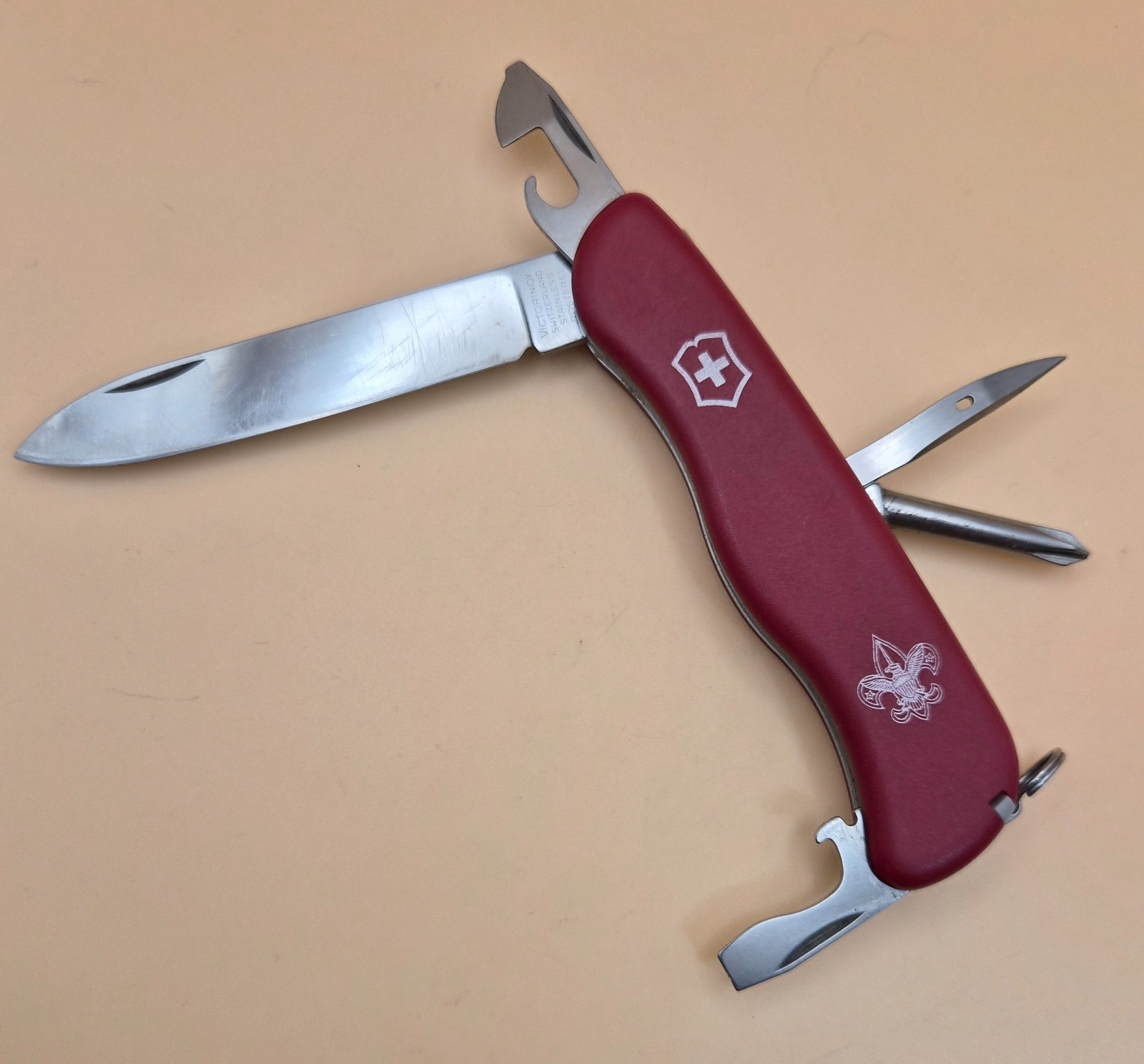 Victorinox 111mm ADVENTURER BSA Boy Scouts Swiss Army Knife- Good Condition