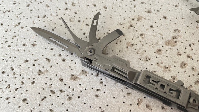 SOG PowerAccess PA1001-CP Stonewashed Stainless Steel Multi Tool Pliers,Knife- –