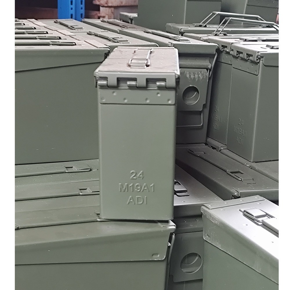 US Ammo Box, Cal. 30mm US AMMO BOX STEEL Metal Crate Metal Box Metal