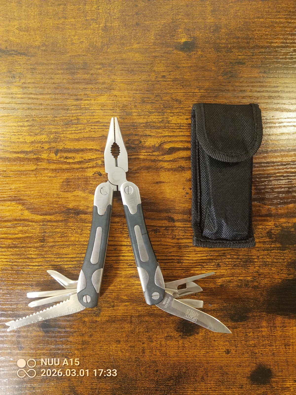 Sports Afield 15-In-1 Pocket Size Stainless Steel Utility Pliers With Belt Case