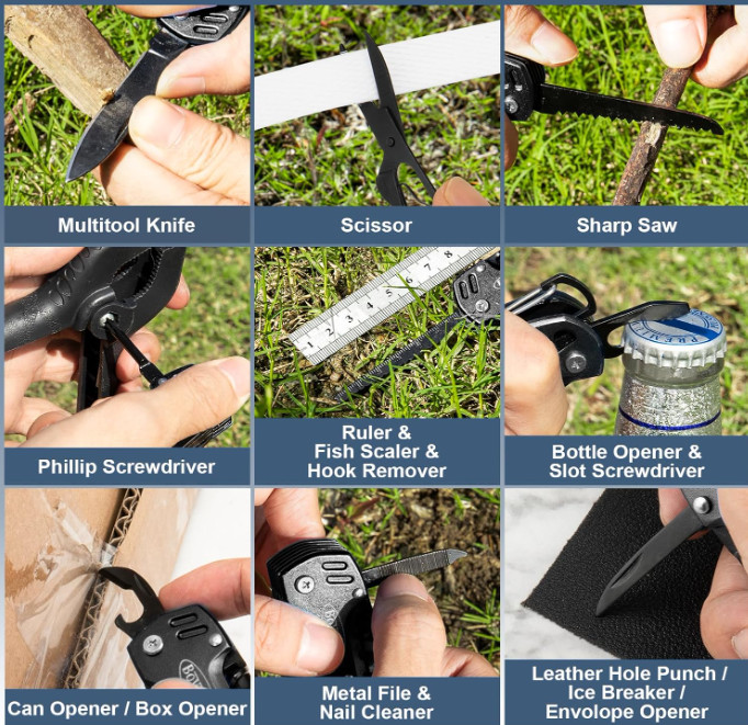 16 In 1 Multitool Pocket Knife Folding Camping Survival Tool for Hiking