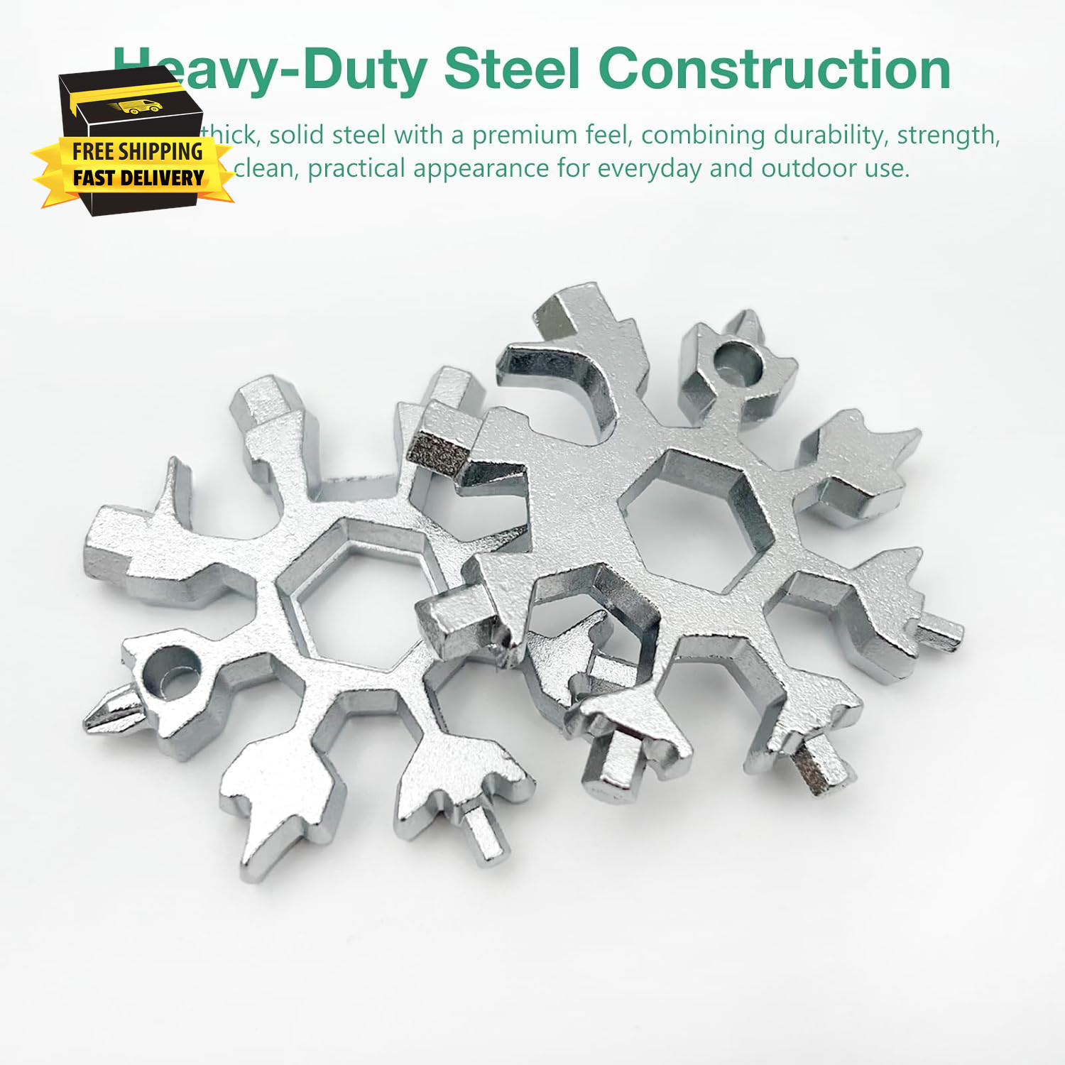 3-Pack Silver Snowflake 18-In-1 Multi Tool, Stainless Steel Pocket Tool with Bot