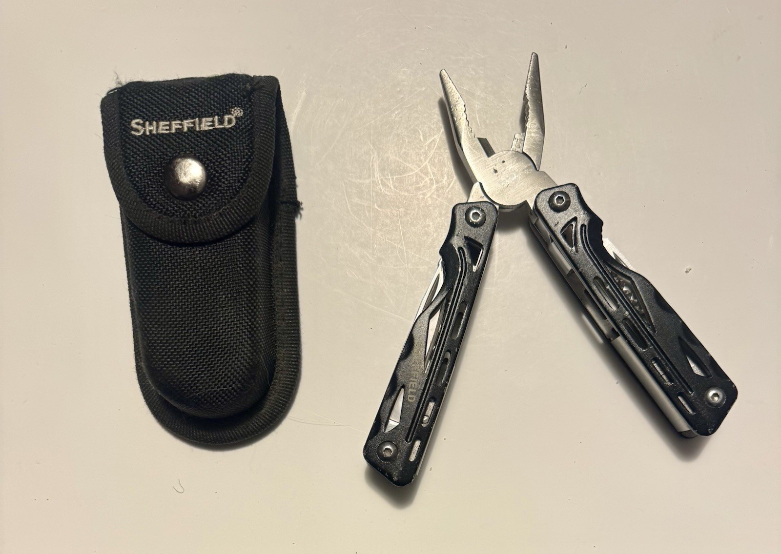 SHEFFIELD Stainless Steel 12-in-1 Multi-Tool w/ Nylon Belt Pouch 15% OFF