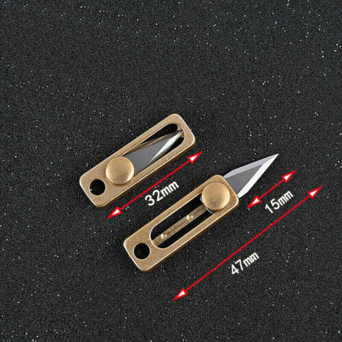 Titanium Alloy Brass Mini Knife Blade EDC TOOL Survival Escape Key Chain Pendant